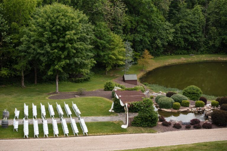 Overhead view of the layout at House Mountain Inn wedding venue in Lexington, VA.