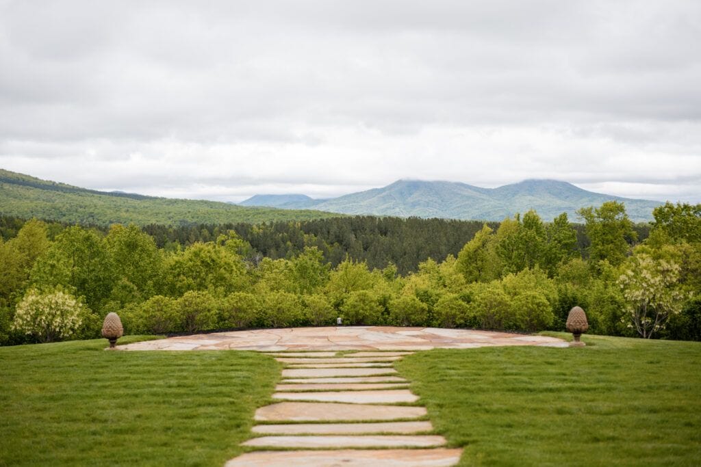 View of the Blue Ridge Mountains from the Seclusion wedding venue in Lexington, Virginia