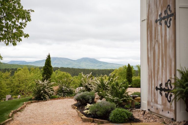 View of the mountains from Lexington Virginia wedding venue, the Seclusion