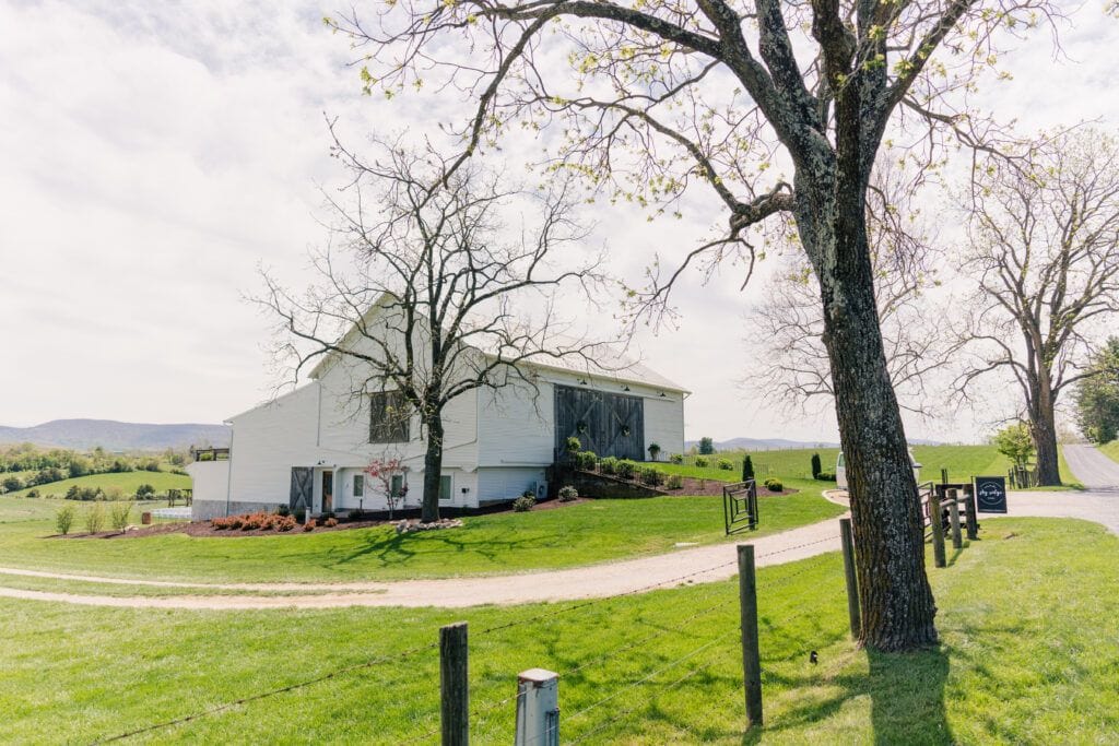 The property at Sky Ridge Farm, a barn wedding venue in Augusta County, VA. Photo by Wedding Phootography by Jo Mahaney, a Virginia wedding photographer.