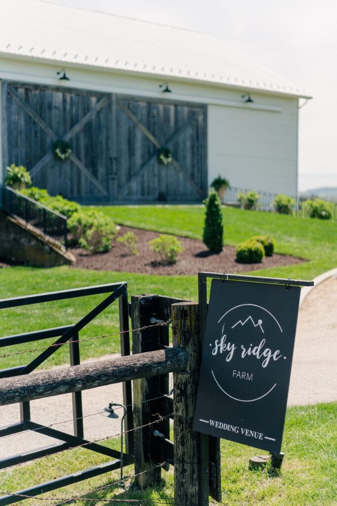 The front entrance of Sky Ridge Farm. Photo by Wedding Phootography by Jo Mahaney, a Virginia wedding photographer.